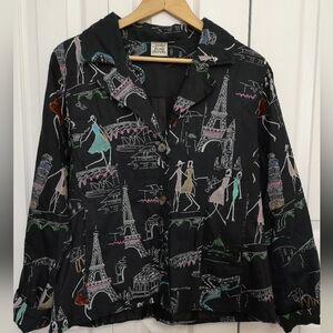 Parsley & Sage Paris Print Art Jacket L